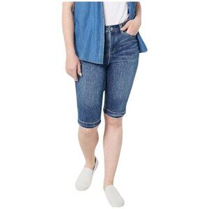 Laurie Felt Petite Daisy Denim Knee Grazer 6P Medium Wash Blue Cotton Blend NEW